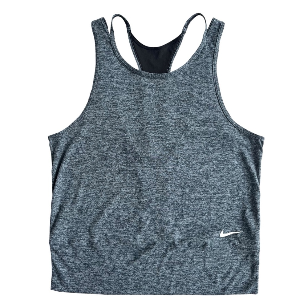 Nike Women’s Sz Large Gray Black Studio Cutout Dri-fit Training Tank #904460-010